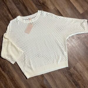 Batwing crochet top 2/3 sleeve